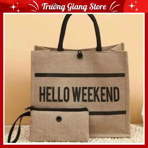 Set Túi HELLO WEEKEND Kèm Ví Phong cách Hàn Quốc