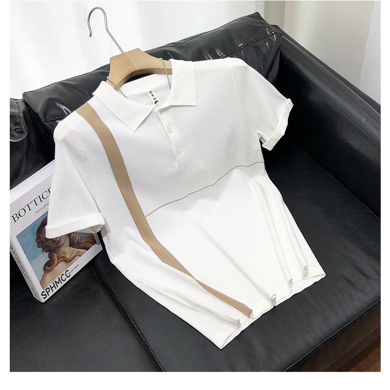 Áo Polo Nam Cổ Bé Sọc Thân 3 Màu Sang Trọng, Vải Cá Sấu Cotton Cao Cấp