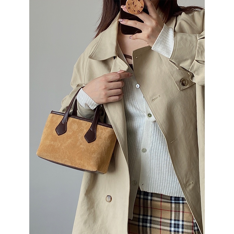 Túi Xách Da Lộn Thiết Kế Mới Thời Trang Theo Phong Cách Retro Cho Nữ