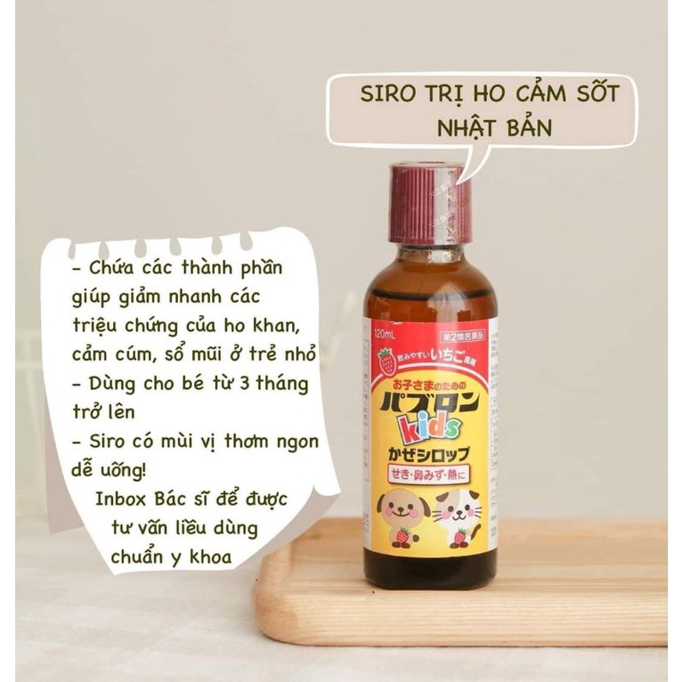 Siro S Paburon Nhật Bản 120ml,Siro Ho Chó Mèo Giảm Ho Cảm Cúm Sổ Mũi Cho Bé Từ 3 tháng - 7 Tuổi