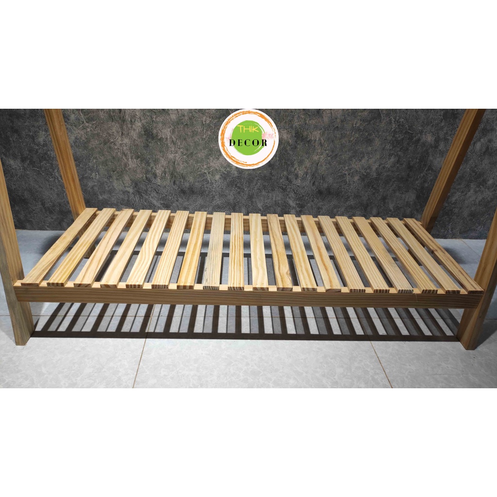 Kệ treo quần áo chữ A Thik Decor KT 135*100*37cm, giá treo quần áo decor phòng bằng gỗ thông tự nhiên
