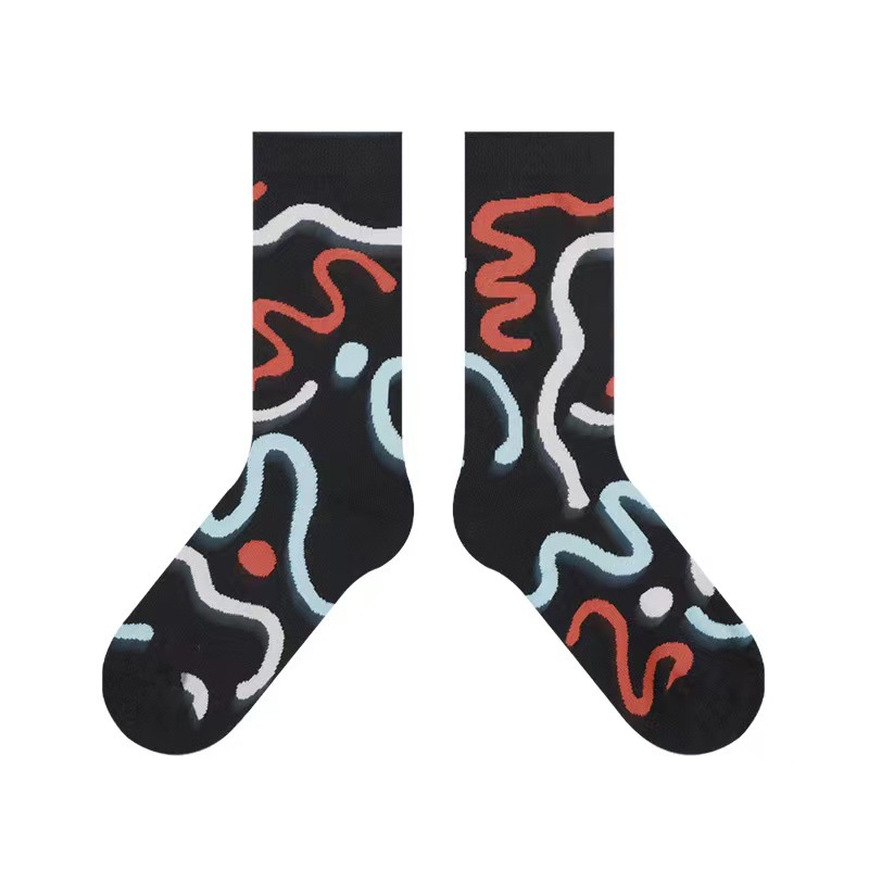 Đôi Vớ In Biểu Tượng Không Gian ins Thiết Kế Đường Kẻ Đơn Giản Dễ Phối Đồ Phong Cách Niche Độc Đáo Thời Trang Cho Nữ