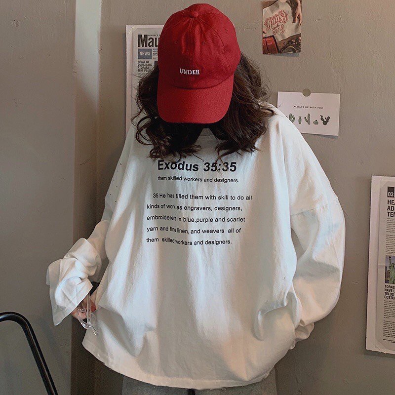 Áo dài tay dòng chữ Exodus 3535 Unisex [FREESHIP] Nỉ chân cua thun kiểu form rộng basic cá tính hàn quốc peonyb ulzzang