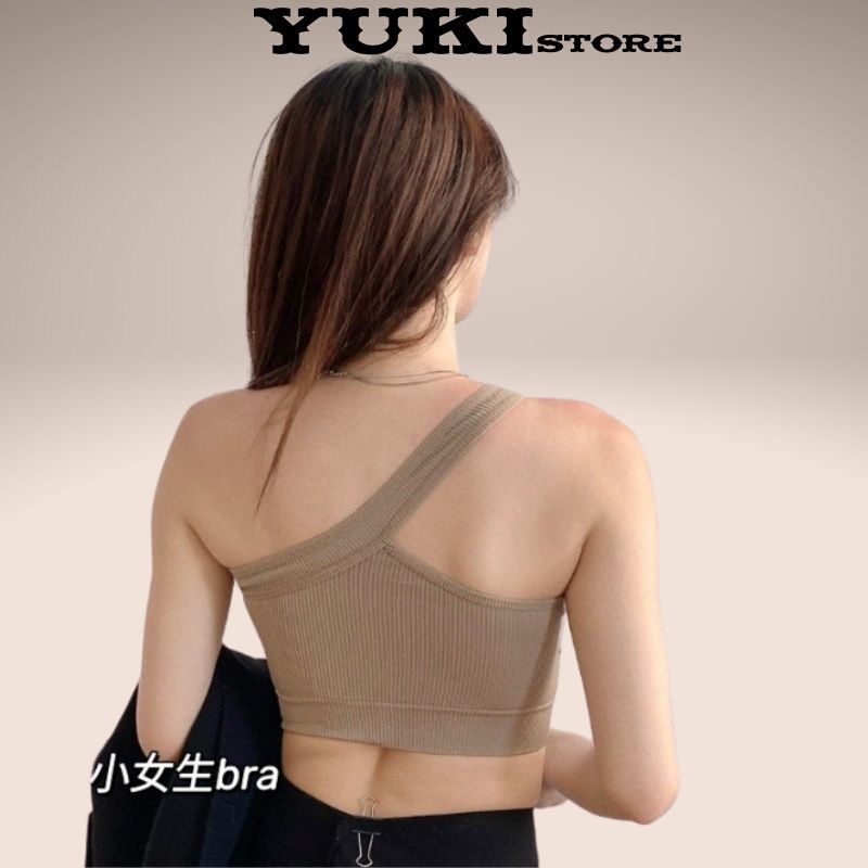 Áo Bra Nữ Dây Vai Chéo Gân Tăm Có Mút Ngực Phong cách Trẻ Trung Hiện Đại YUKI STORE 2061