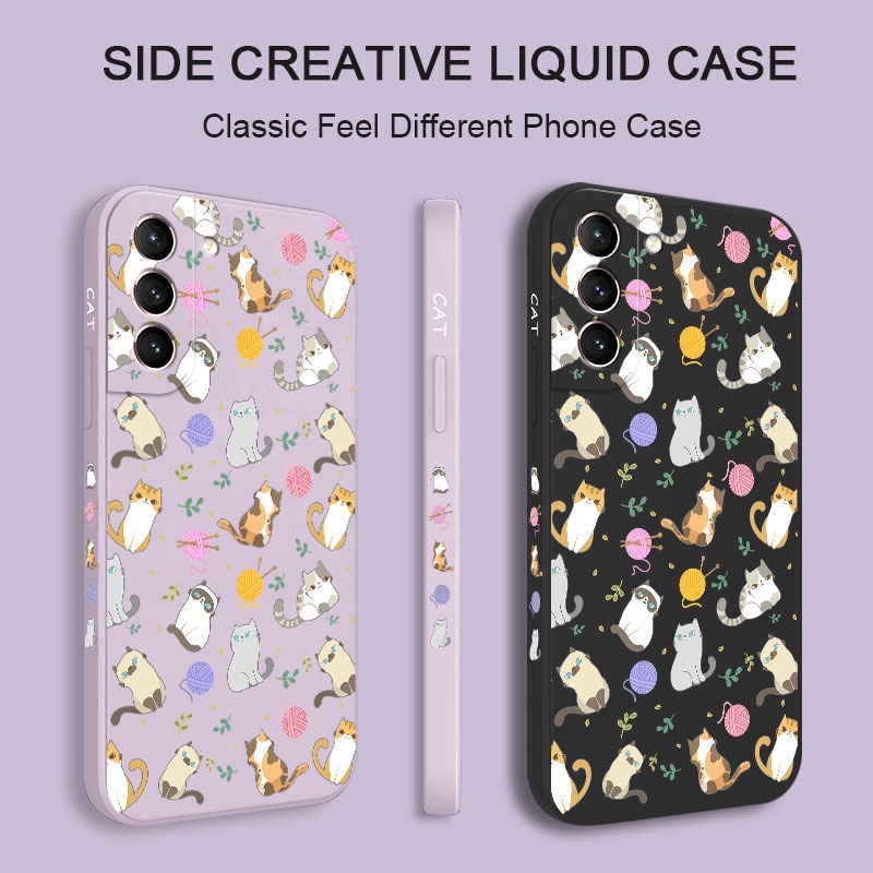 Ốp Điện Thoại Hình Mèo Dễ Thương Cho Samsung Galaxy S21 S20 FE Ultra Plus