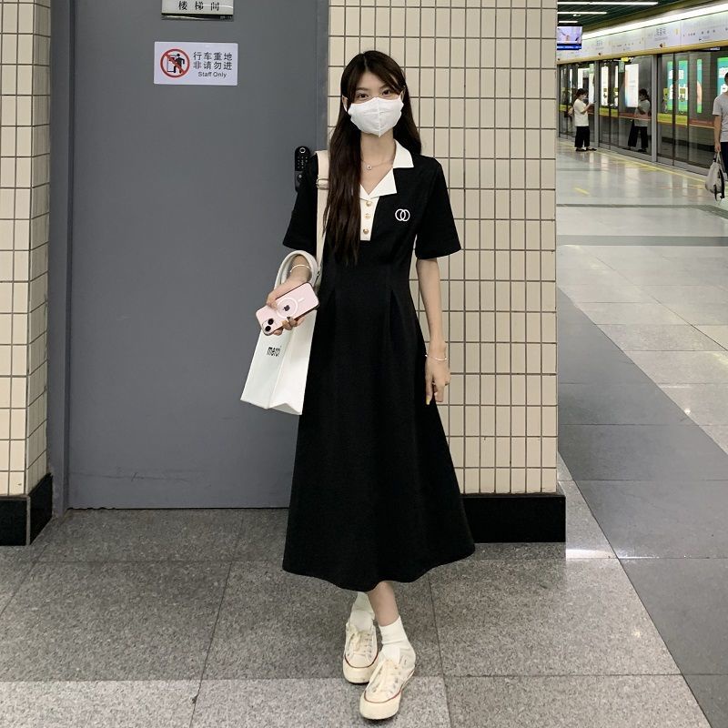 Đầm Polo Tay Ngắn Dáng Chữ A Thiết Kế Đơn Giản Thời Trang Mùa Hè Cho Nữ