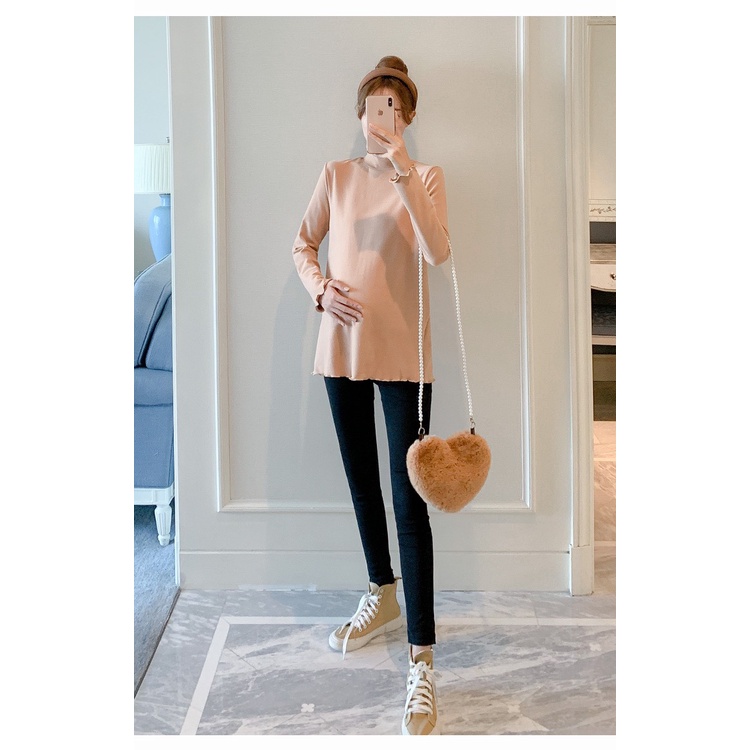 Áo Bầu, Áo Dài Bầu Công Sở Thu Đông Cho Mẹ Chất Len Tăm Co Dãn 50-72kg