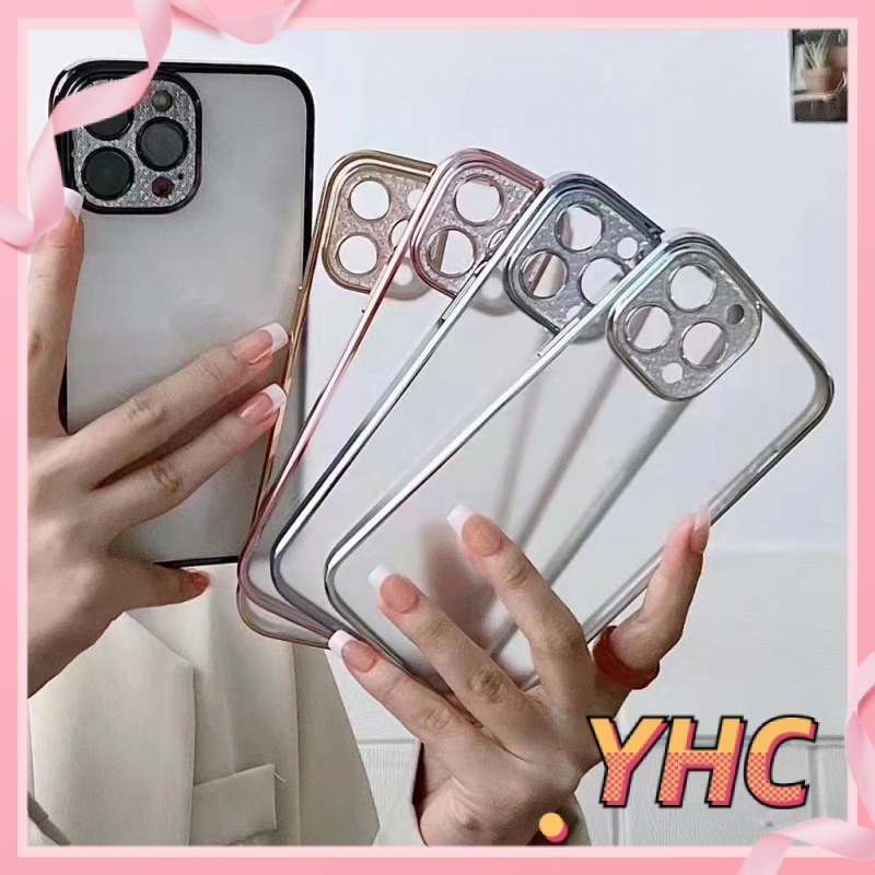 Ốp Điện Thoại Trong Suốt Mạ Điện Đơn Giản Cho IP7 / 7p / X / xsmax / 11 / 11pro Max / 12 / 12pro / 12 Promax / 13 / 14promax-1005