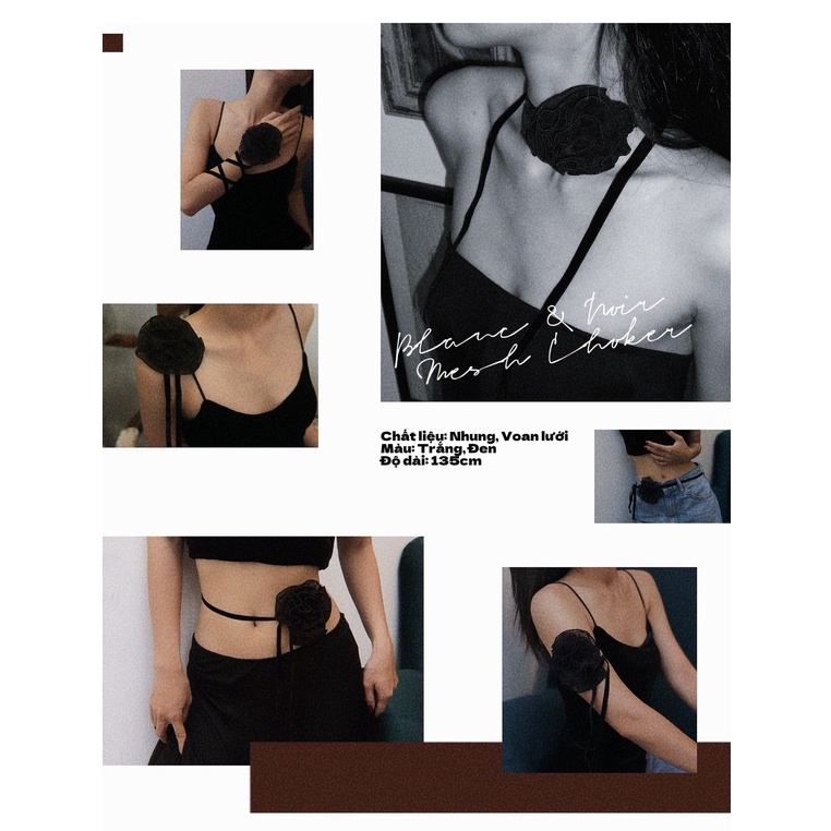 Vòng Cổ Choker Nhung Bông Hoa Ren Lưới Thắt Được Nhiều Kiểu Lắm À Nha