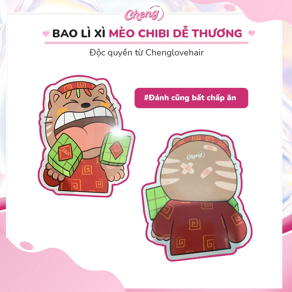 Combo 5 Bao Lì Xì Chibi Mèo Dễ Thương - Tết Qúy Mão 2023 | Chenglovehair