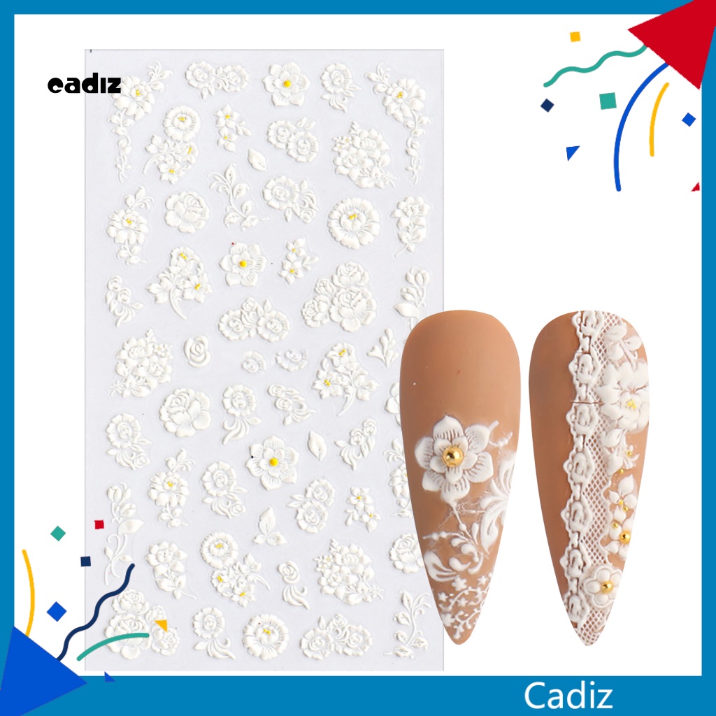 Hoa Hồng Trắng Trang Trí Móng Tay