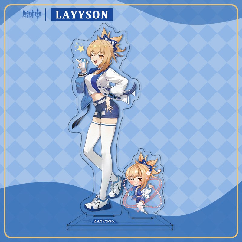 Standee Genshin Impact 2 mảnh Layyson Hutao x Yoimiya ver TẠO DÁNG tượng acrylic anime mica chibi trưng bày