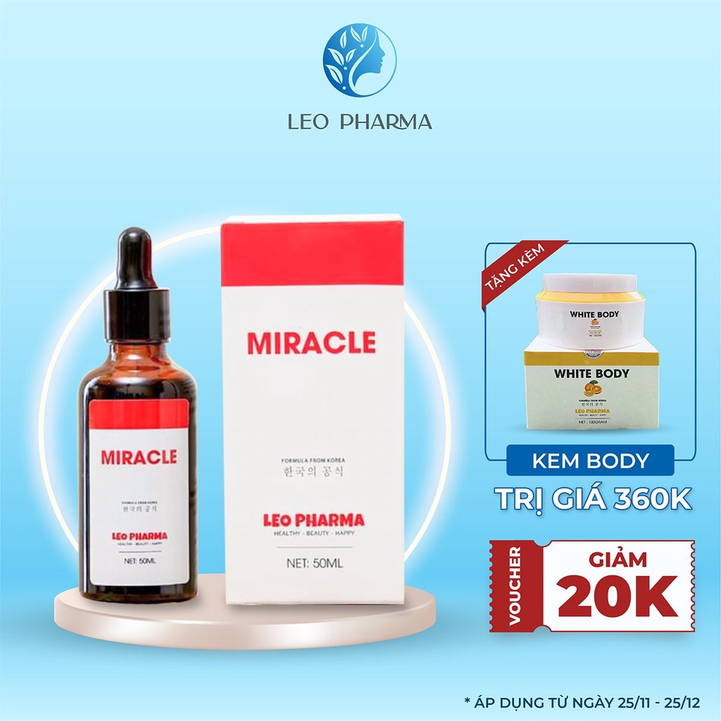 Serum Miracle cho làn da căng bóng mịn màng - Dược mỹ phẩm Leo Pharma
