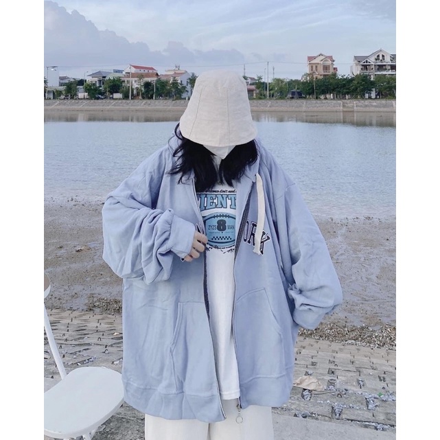 [Xả kho] Áo Khoác Nỉ Hoodie New Yorks Mũ Hai Lớp Form Rộng Unisex(Hàng Sẵn)