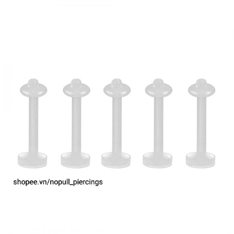 (1 Chiếc) Khuyên Trong Suốt Giữ Lỗ - Khuyên Nhựa Sinh Học (8mm) - Đeo nhiều vị trí