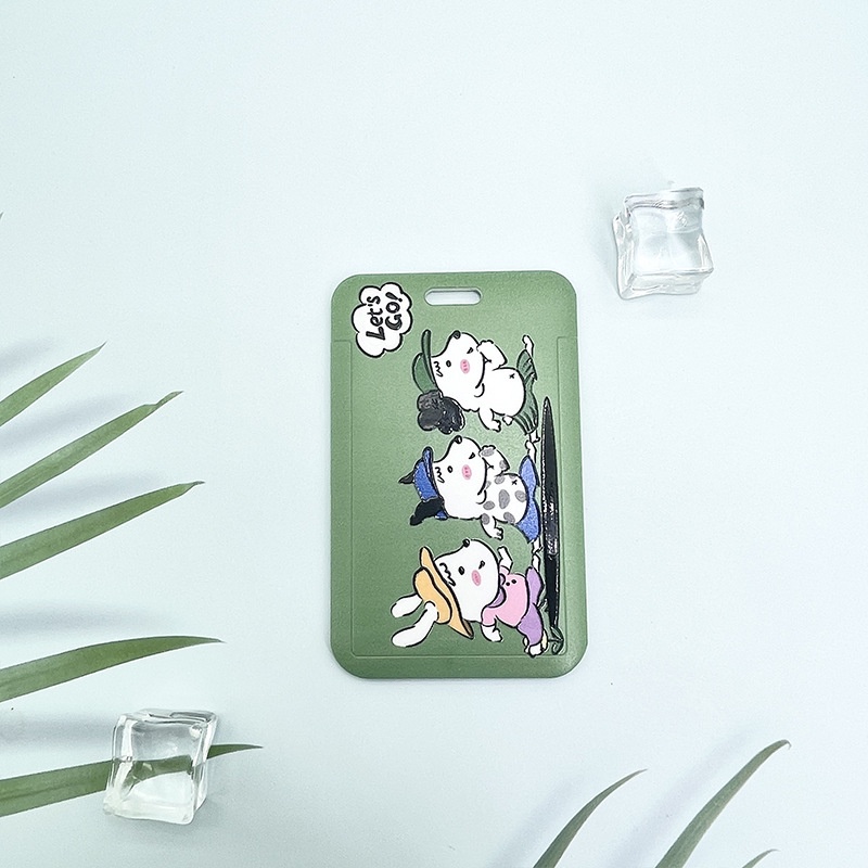 Bộ Dây Kẹp Thẻ Xe Buýt / Thẻ Đi Học Họa Tiết Trái Dâu / Bơ Dễ Thương