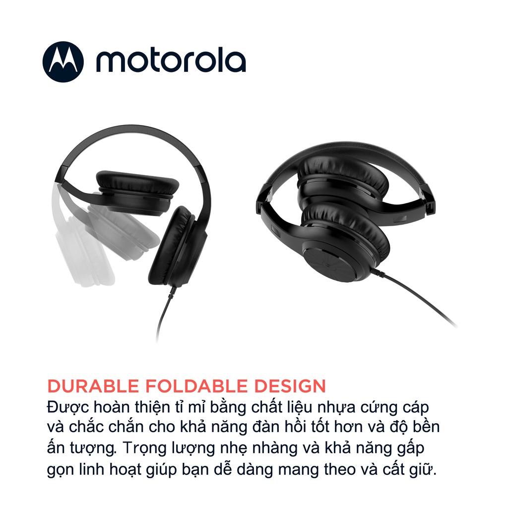 Tai nghe chụp tai có dây Motorola Moto XT120 - âm thanh sống động - hỗ trợ đàm thoại thông minh