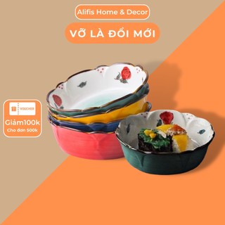 Tô sứ , bát sứ hình hình bông hoa đựng salad