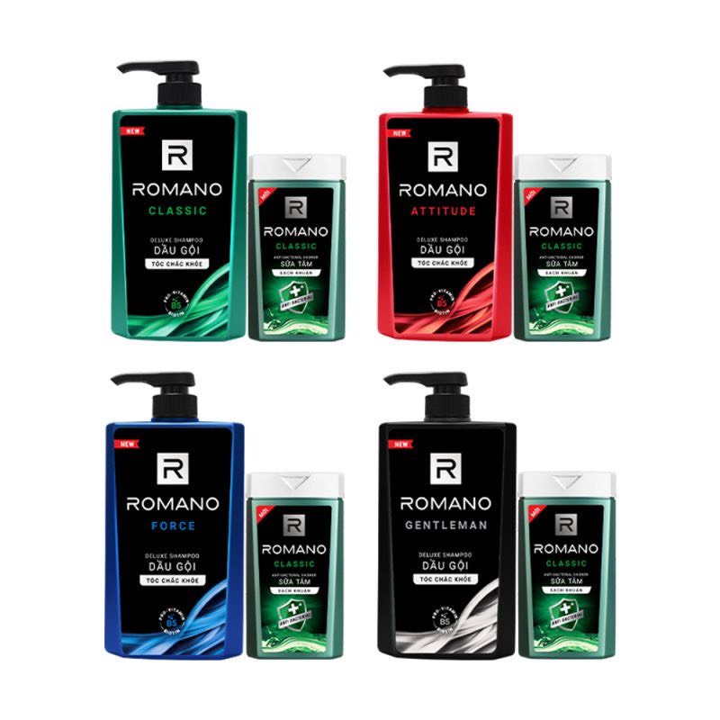 👉 MUA 1 TẶNG 1👉 Dầu gội hương nước hoa Romano 650g + Sữa tắm sạch khuẩn Romano CLACSSIC 150g