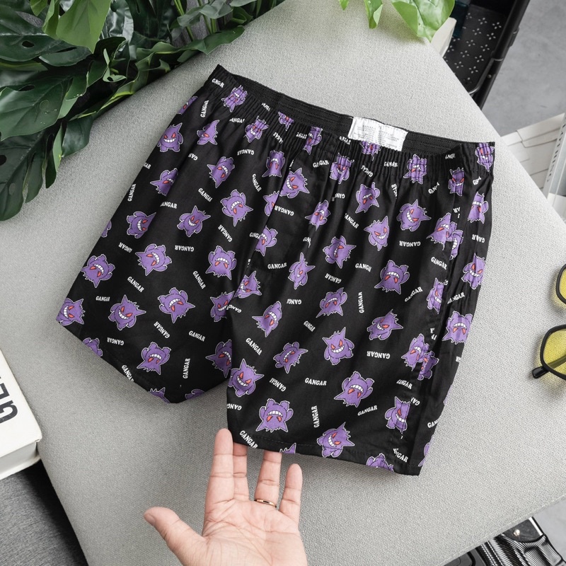 Quần đùi kate nam, quần ngủ hoa văn