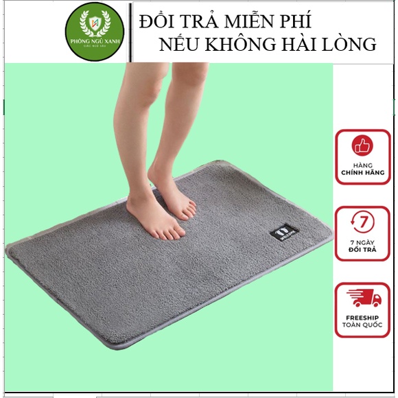 Thảm lau chân, Thảm chùi chân, thảm lau chân thấm nước nhà tắm chống trượt khách sạn 35x55cm giá rẻ, Phòng ngủ xanh
