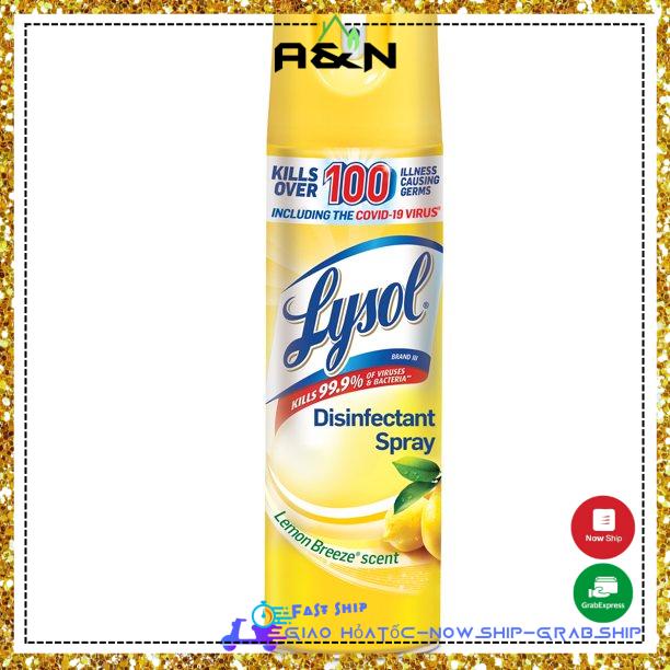 Xịt Lysol khử mùi diệt khuẩn Lemon Breeze - 538gram