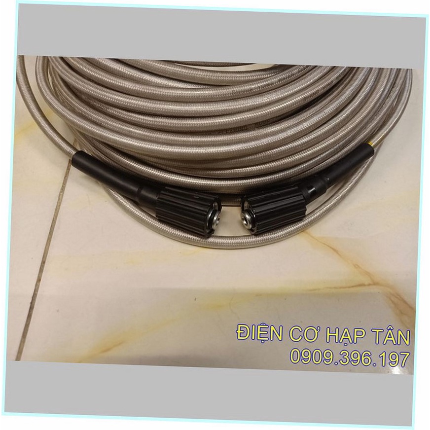 Dây xịt rửa xe cao áp trắng   8m – 10m-  15m – 20m – 30m - 50m  hai đầu răng  22mm  cho máy rửa xe