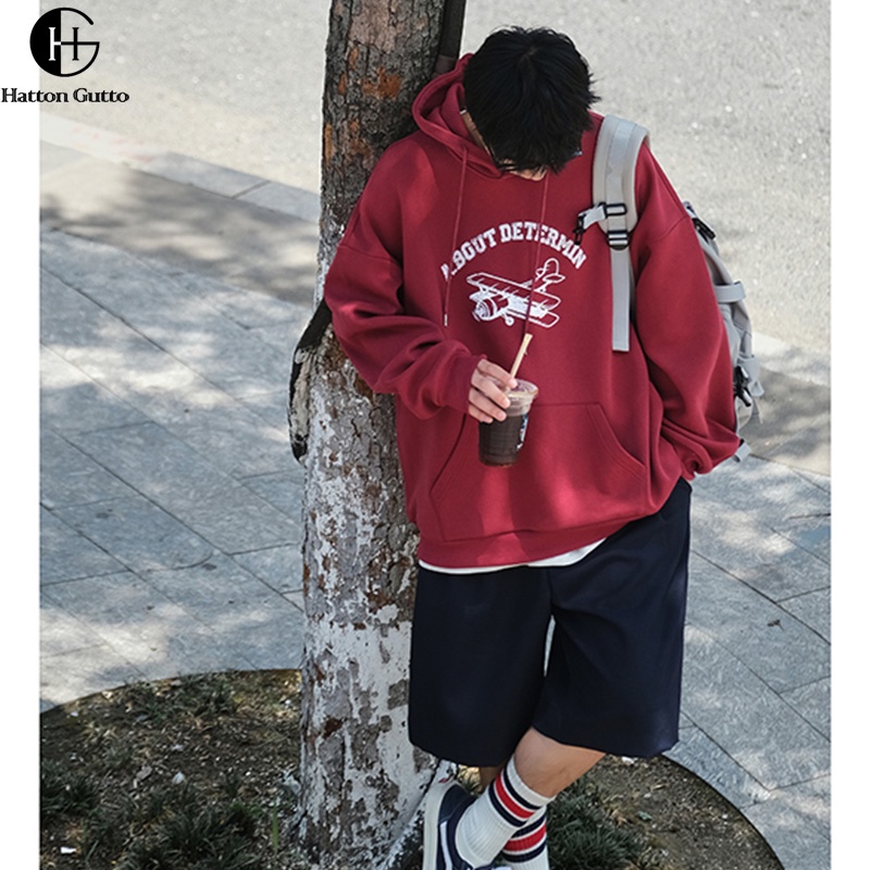 Hatton Gutto COD OOTD Áo Hoodie Rộng Thời Trang Mùa Đông Hàn Quốc Cho Nam