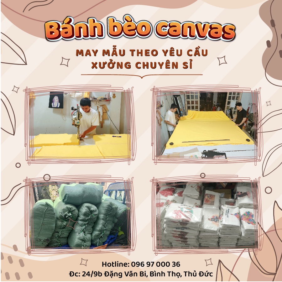 Túi Tote Vải Canvas đeo vai in hình HOA LÁ Hàn Quốc Có Khóa Miệng Túi