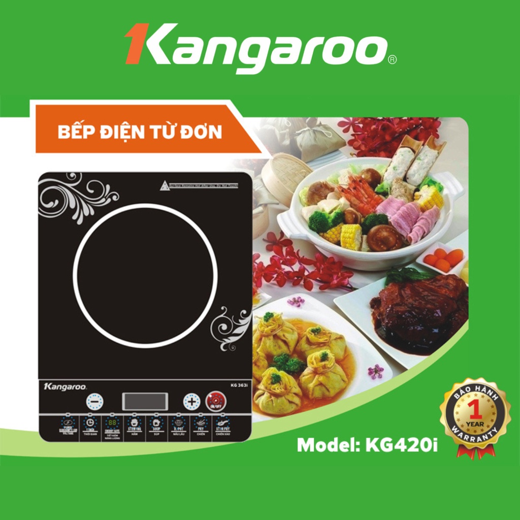 Bếp Từ Kangaroo KG420i - KG20IH1 và KG20IH6 và KG365i - Tặng Kèm Nồi Lẩu - kích hoạt bảo hành điện tử