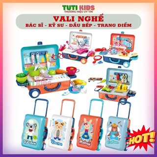 Bộ đồ chơi vali - BALO nhập vai nghề nghiệp với các nghề bác sĩ, kỹ sư, đầu bếp, trang điểm quà tặng cho bé - tutikids