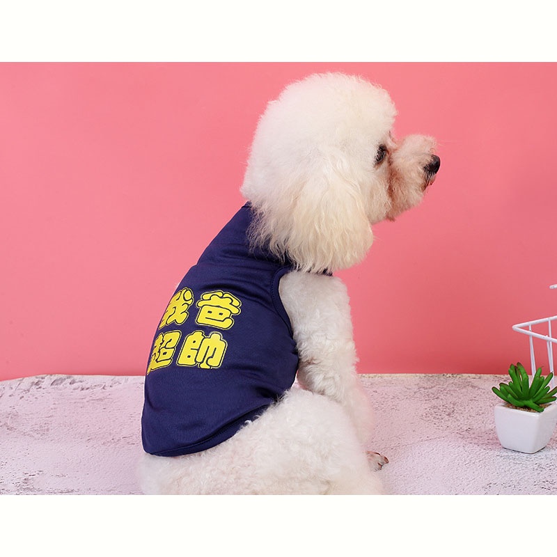 Áo Ba Lỗ Màu Trơn Thoáng Khí In Họa Tiết Hoạt Hình Dễ Thương Dành Cho Thú Cưng