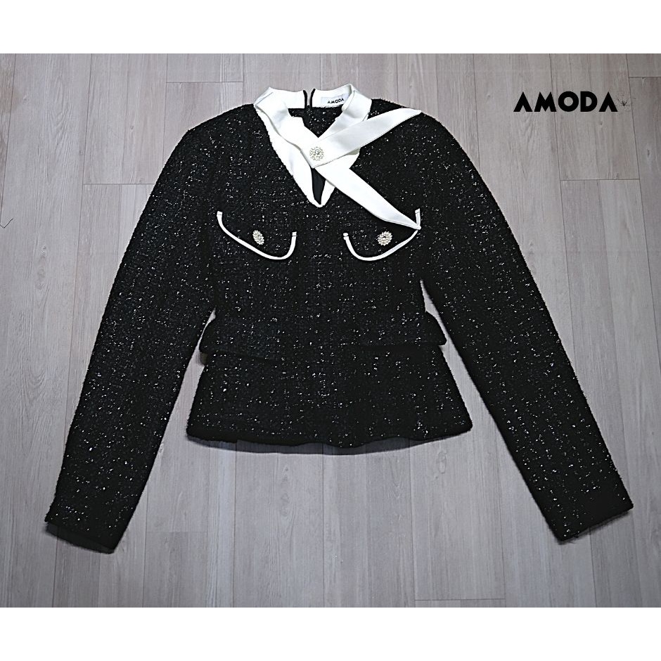 Áo dạ tweed dài day cao cấp Sani TOP  thiết kế nhà AMODA sang chảnh , tôn dáng tôn eo cho nàng A020