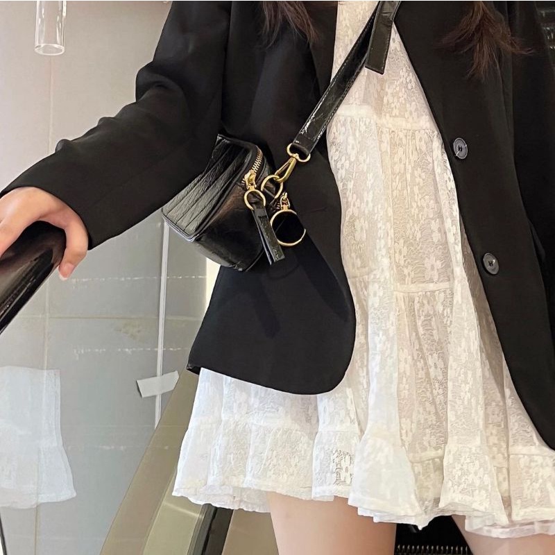 Váy hai dây Moon Dress nhún tầng hoa ren xinh xắn