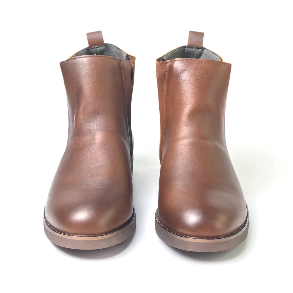 Giày công sở Chelsea Zip Boots MAD brown cao cổ nam da bò nhập khẩu cao cấp chính hãng giá rẻ tại hà nội