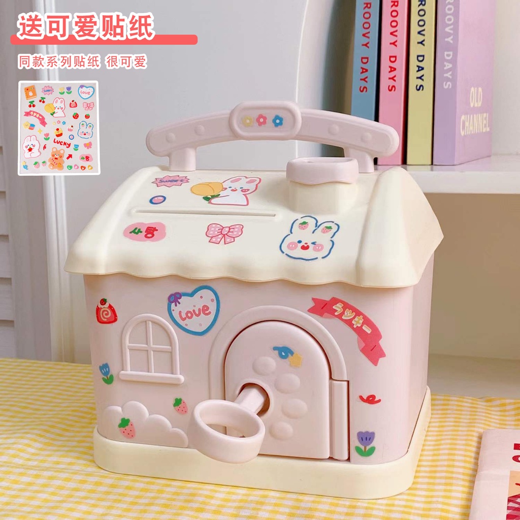 Mini Hộp đựng Tiền Tiết Kiệm Hình Ngôi Nhà Dễ Thương Vàng Heo đất đẹp Tiết Kiệm Tiền Lợn đất WAS712
