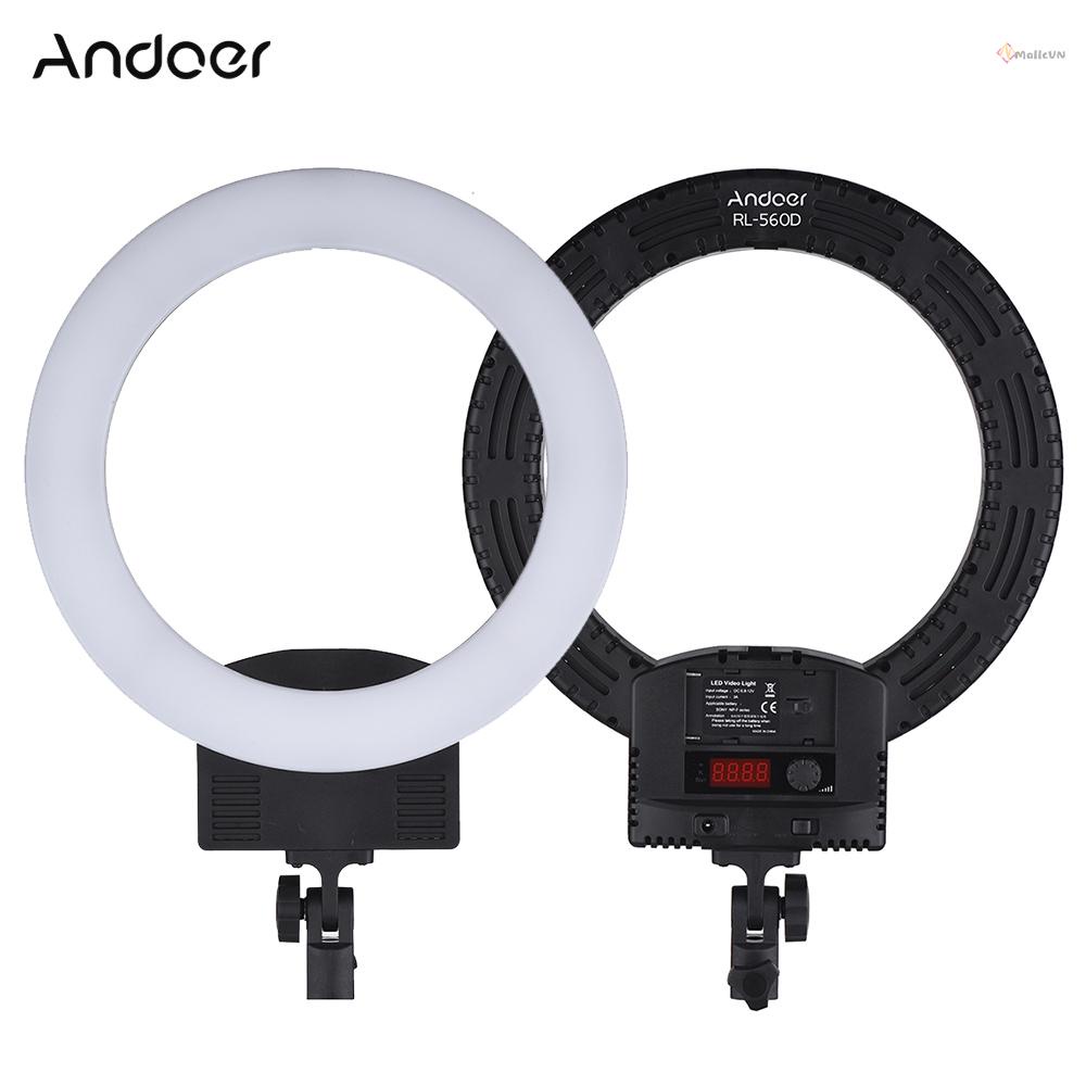 Vòng Đèn LED Andoer RL-560D 12inch 3200K-5600K Nhiều Màu 3200K Có Thể Điều Chỉnh Độ Sáng Cho Máy Ảnh DSLR / Điện Thoại Thông Minh / Máy