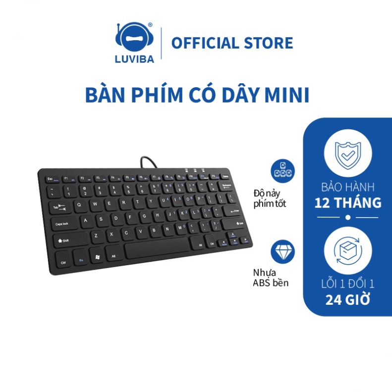 Bàn phím máy tính có dây mini laptop văn phòng cute giá rẻ LUVIBA BP02 - Hàng mới về