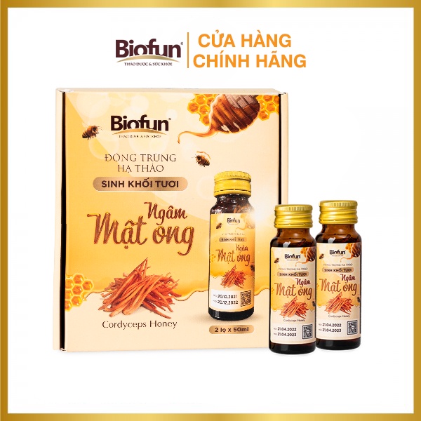 Đông Trùng Hạ Thảo Sinh Khối Tươi Ngâm Mật Ong Hộp 2 Lọ 50ml
