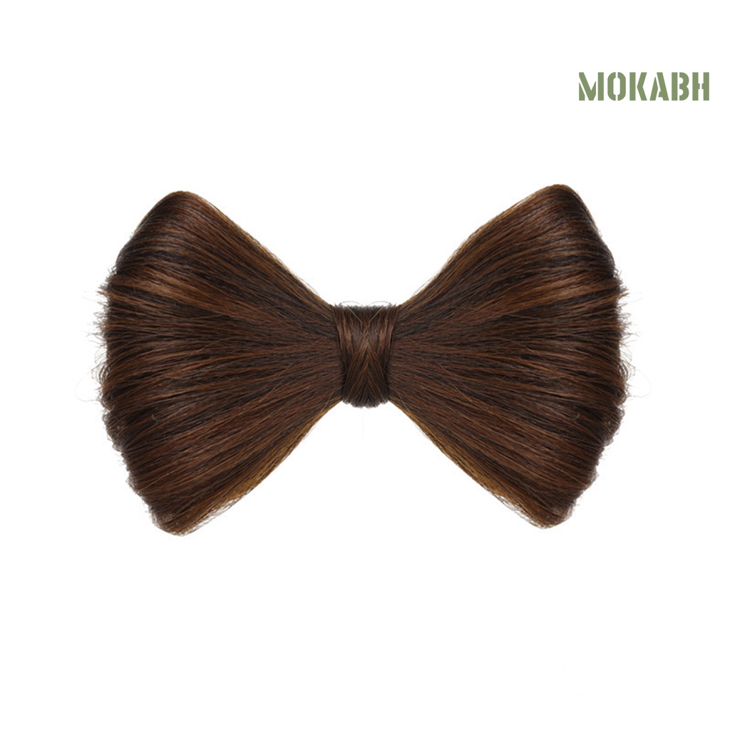 [mokabh] Kẹp Tóc Giả Thắt Nơ 3D Mềm Mịn Như Thật Dễ Sử Dụng Có Thể Tái Sử Dụng Cho Nữ