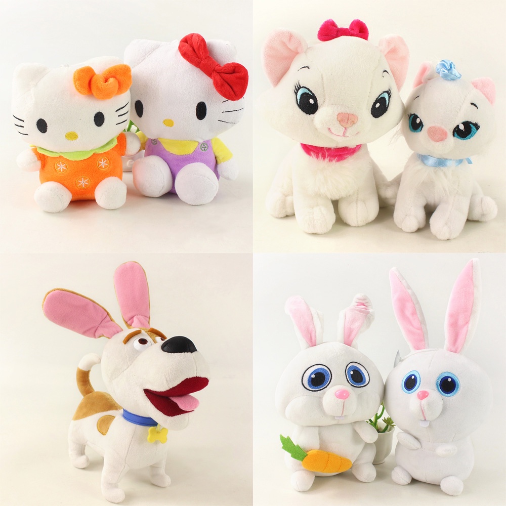 Đồ chơi nhồi bông Hình Mèo Hello Kitty / Cún Mike / Mèo Marie Dễ Thương Cho Bé