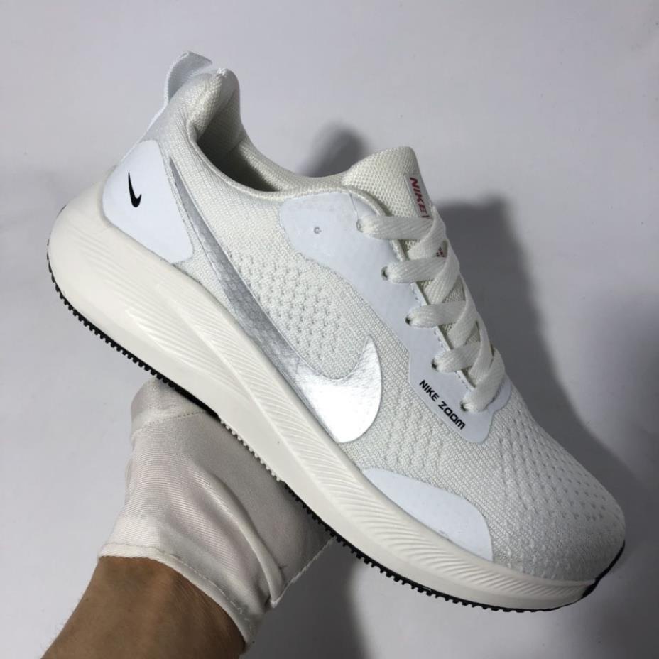 🍁 Giày thể thao nam Nike zoom siêu nhẹ màu trắng 💥 Giày chạy bộ tập gym nam thời trang màu trắng cao cấp Full Box