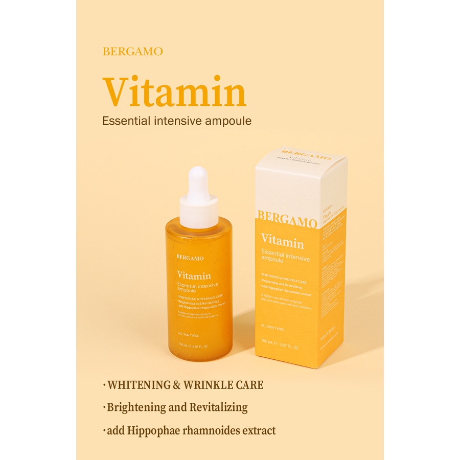 Serum dưỡng trắng da BERGAMO tinh chất vitamin tăng cường thiết yếu 150ml