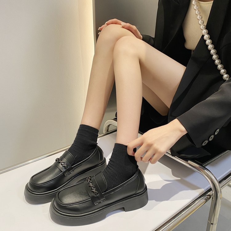 Giày Lười Mũi Tròn Màu Trơn Thoải Mái Hợp Thời Trang