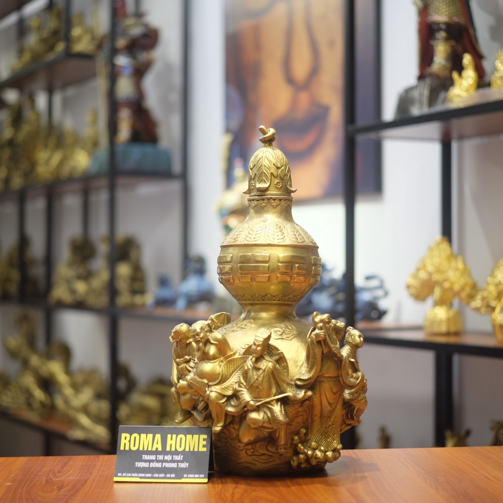 Hồ Lô Bát Tiên Bằng Đồng Nguyên Chất, Hồ Lô Cầu Sức Khoẻ Bằng Đồng Nguyên Chất, Đồ Đồng Đông Sơn
