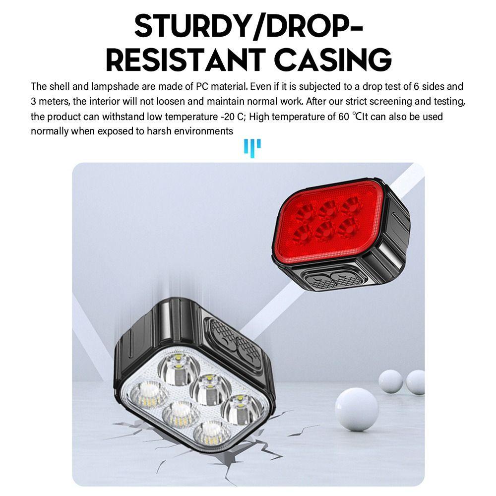 Đèn Pha Trước Và Sau Với 6 Chế Độ Chiếu Sáng Cho Xe Đạp Leo Núi SHOUKEY