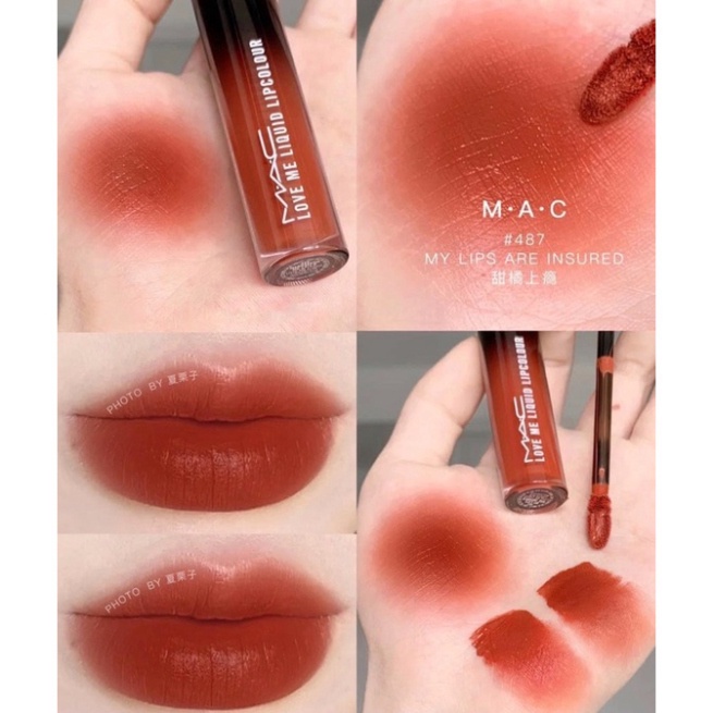Son Kem MAC love me liquid lipcolour Màu 487 My Lips Are Insured Cam cháy pha đất