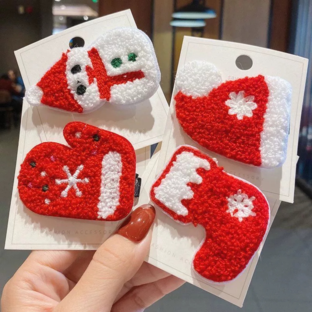 Kẹp tóc thiết kế phong cách giáng sinh dễ thương nhiều mẫu - giao ngẫu nhiên