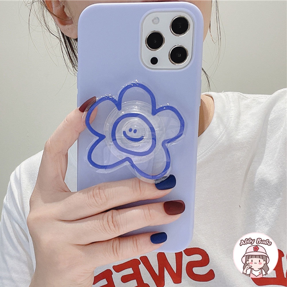 Ốp Điện Thoại TPU Mềm Họa Tiết Hoa / Mặt Cười + Giá Đỡ Chống Mồ Hôi Cho IPhone 14 Pro Max 11 7Plus 13 12 11 Pro Max X XS