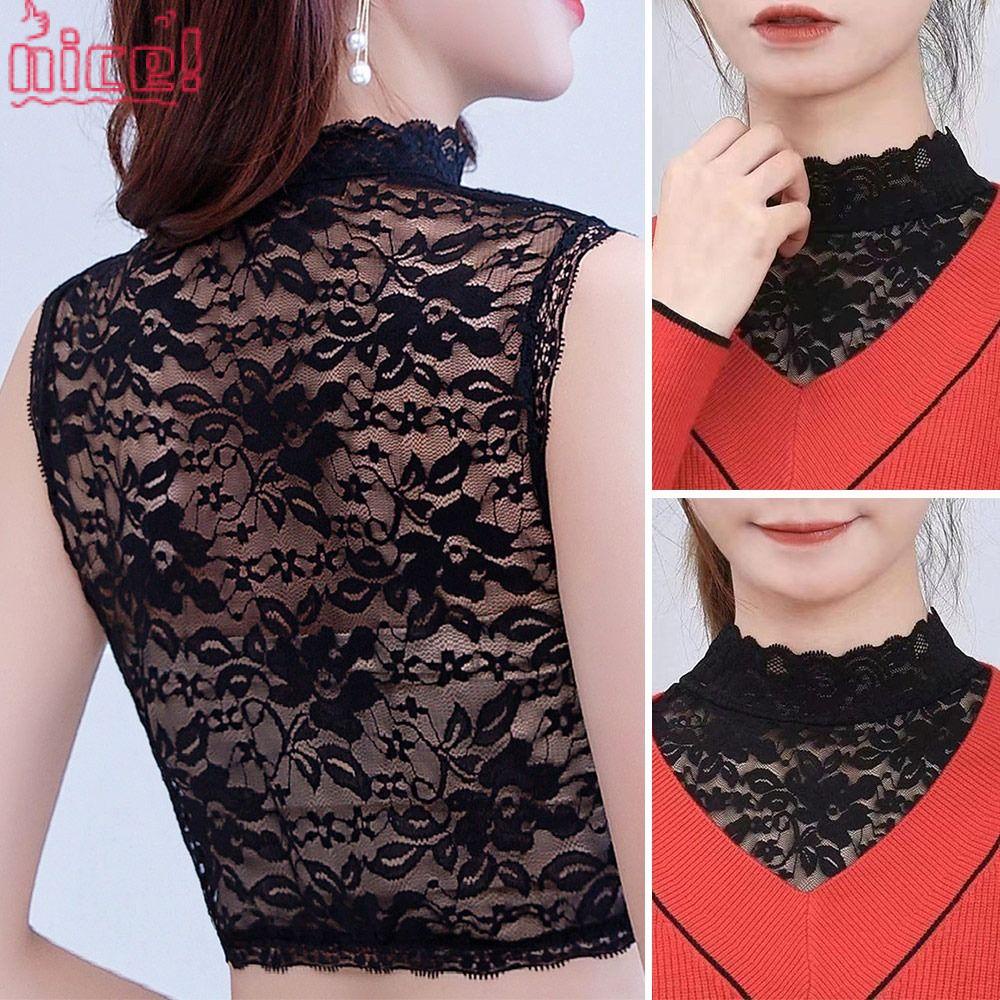 Cổ Áo Giả Bằng Ren Họa Tiết Hoa Có Thể Tháo Rời Cho Nữ